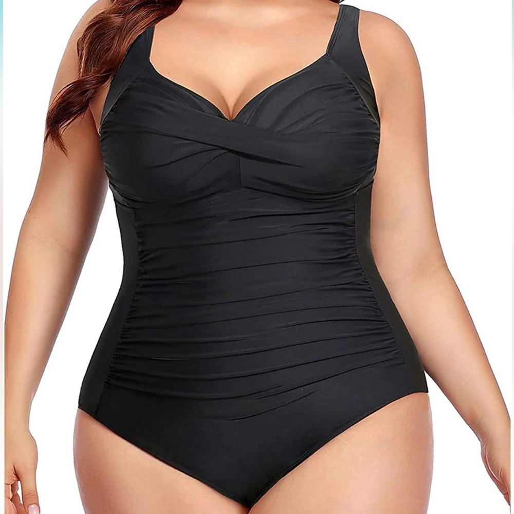 NWT Yonique Women Plus Size One Piece Swimsuits Tummy Control